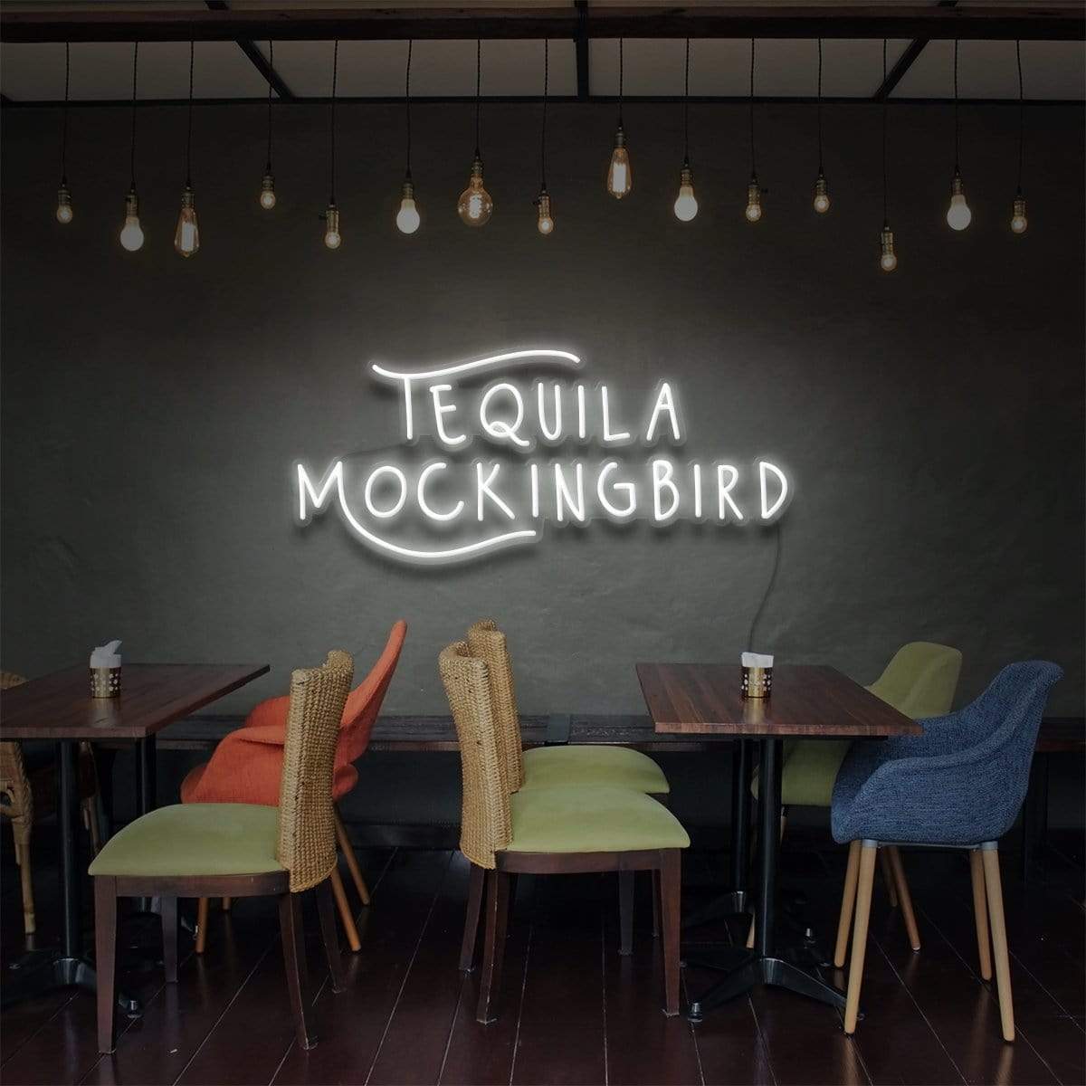 "Tequila Mockingbird" Neon Sign for Bars & Restaurants 60cm (2ft) / White / LED Neon by Neon Icons