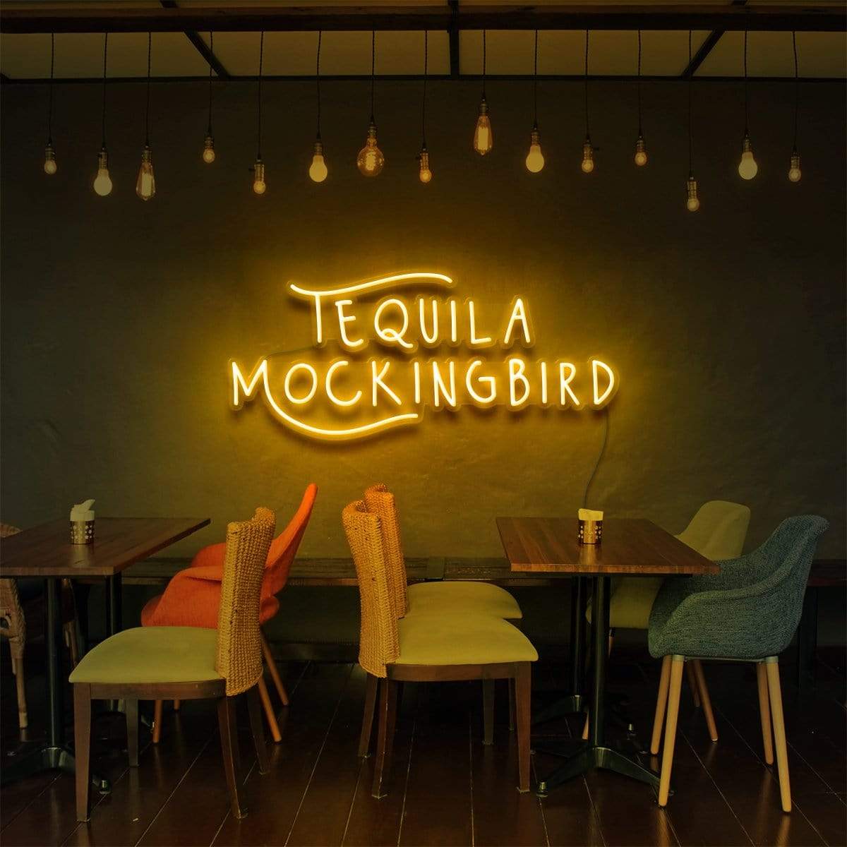 "Tequila Mockingbird" Neon Sign for Bars & Restaurants 60cm (2ft) / Yellow / LED Neon by Neon Icons