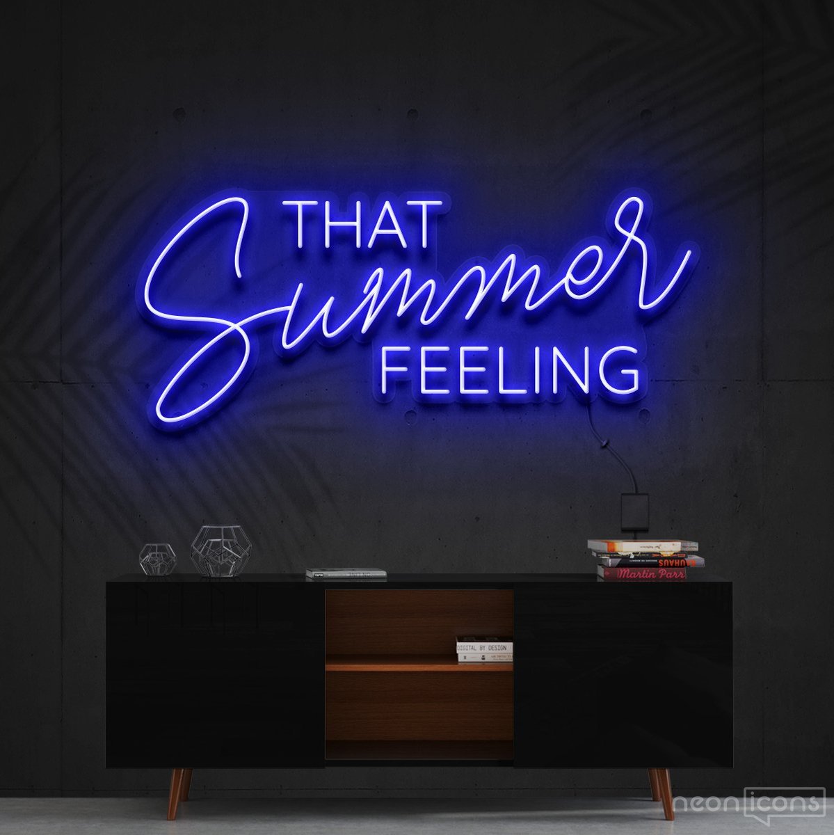 "That Summer Feeling" Neon Sign 60cm (2ft) / Blue / Cut to Shape by Neon Icons