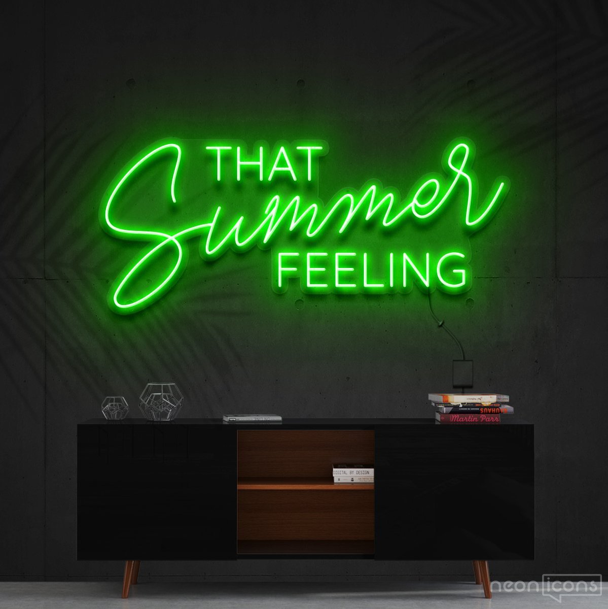 "That Summer Feeling" Neon Sign 60cm (2ft) / Green / Cut to Shape by Neon Icons
