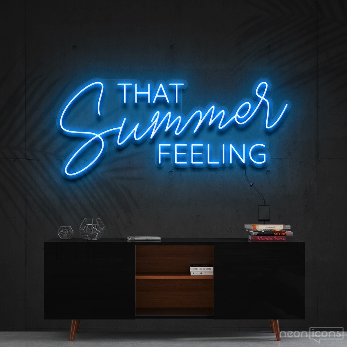 "That Summer Feeling" Neon Sign 60cm (2ft) / Ice Blue / Cut to Shape by Neon Icons