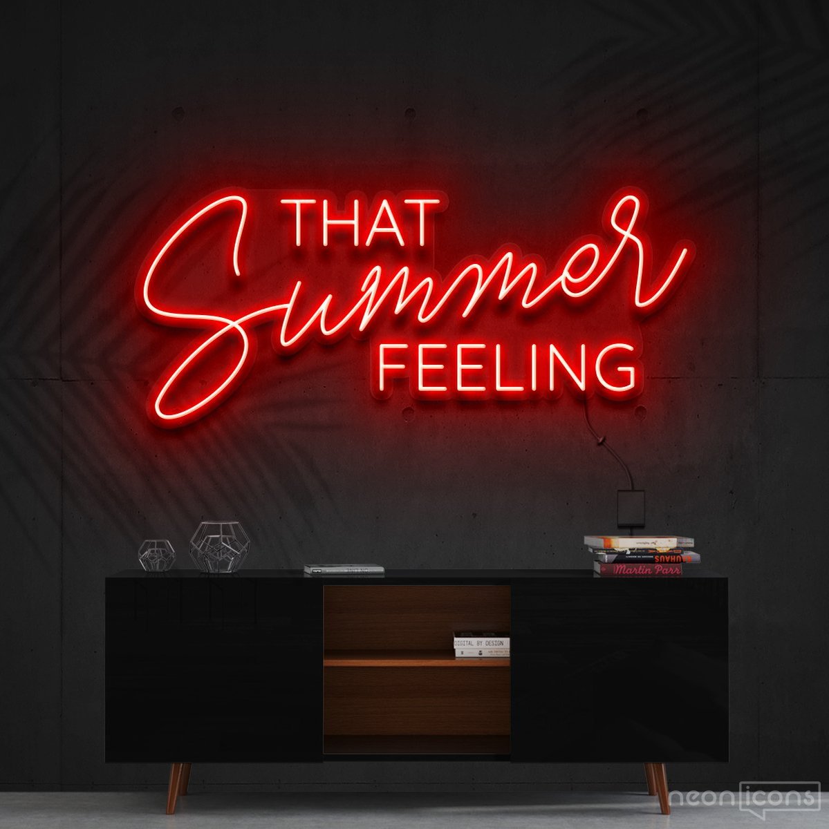 "That Summer Feeling" Neon Sign 60cm (2ft) / Red / Cut to Shape by Neon Icons