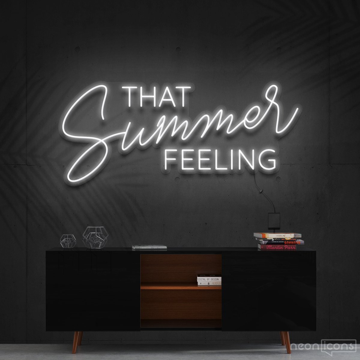 "That Summer Feeling" Neon Sign 60cm (2ft) / White / Cut to Shape by Neon Icons