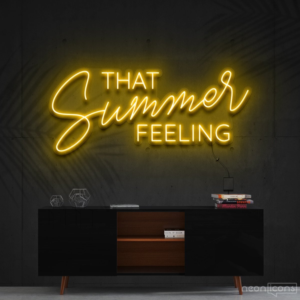 "That Summer Feeling" Neon Sign 60cm (2ft) / Yellow / Cut to Shape by Neon Icons