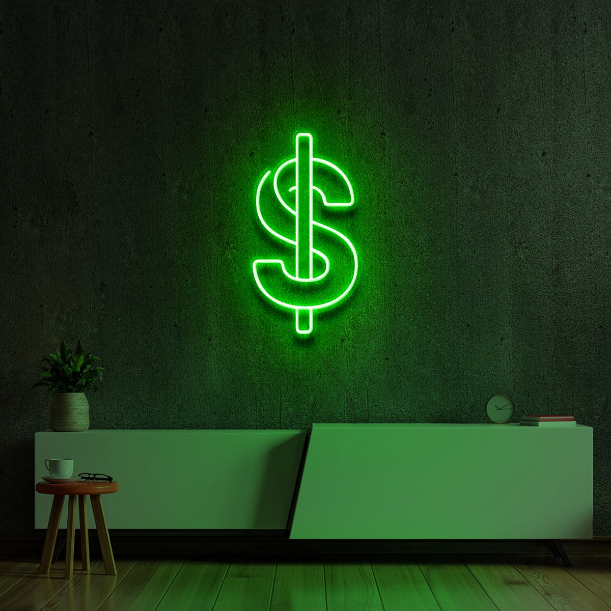 "The Dollar" Neon Sign 60cm (2ft) / Green / LED Neon by Neon Icons