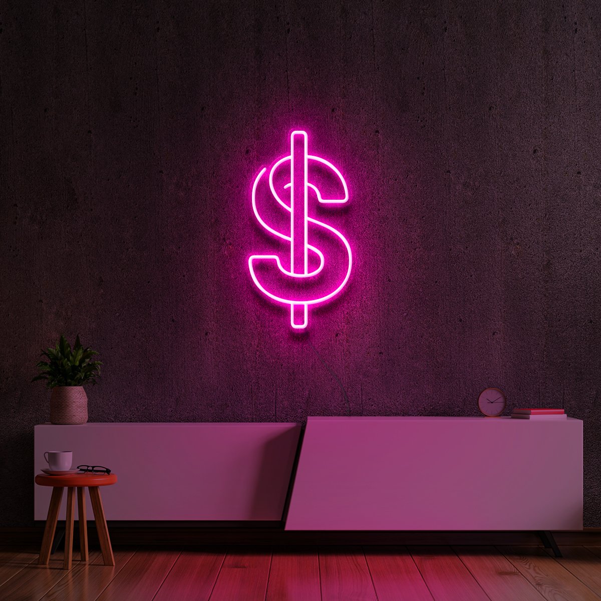 "The Dollar" Neon Sign 60cm (2ft) / Pink / LED Neon by Neon Icons