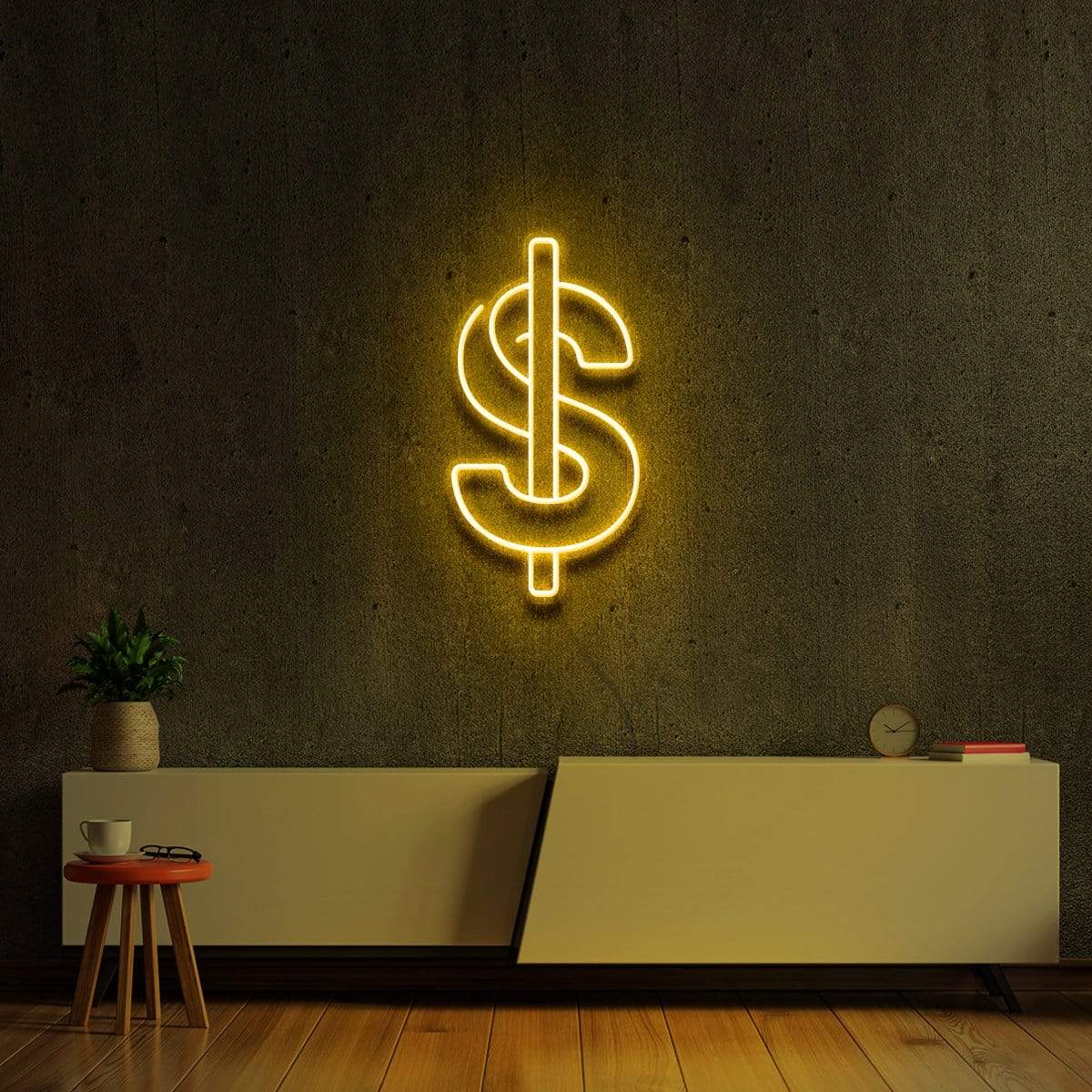 "The Dollar" Neon Sign 60cm (2ft) / Yellow / LED Neon by Neon Icons