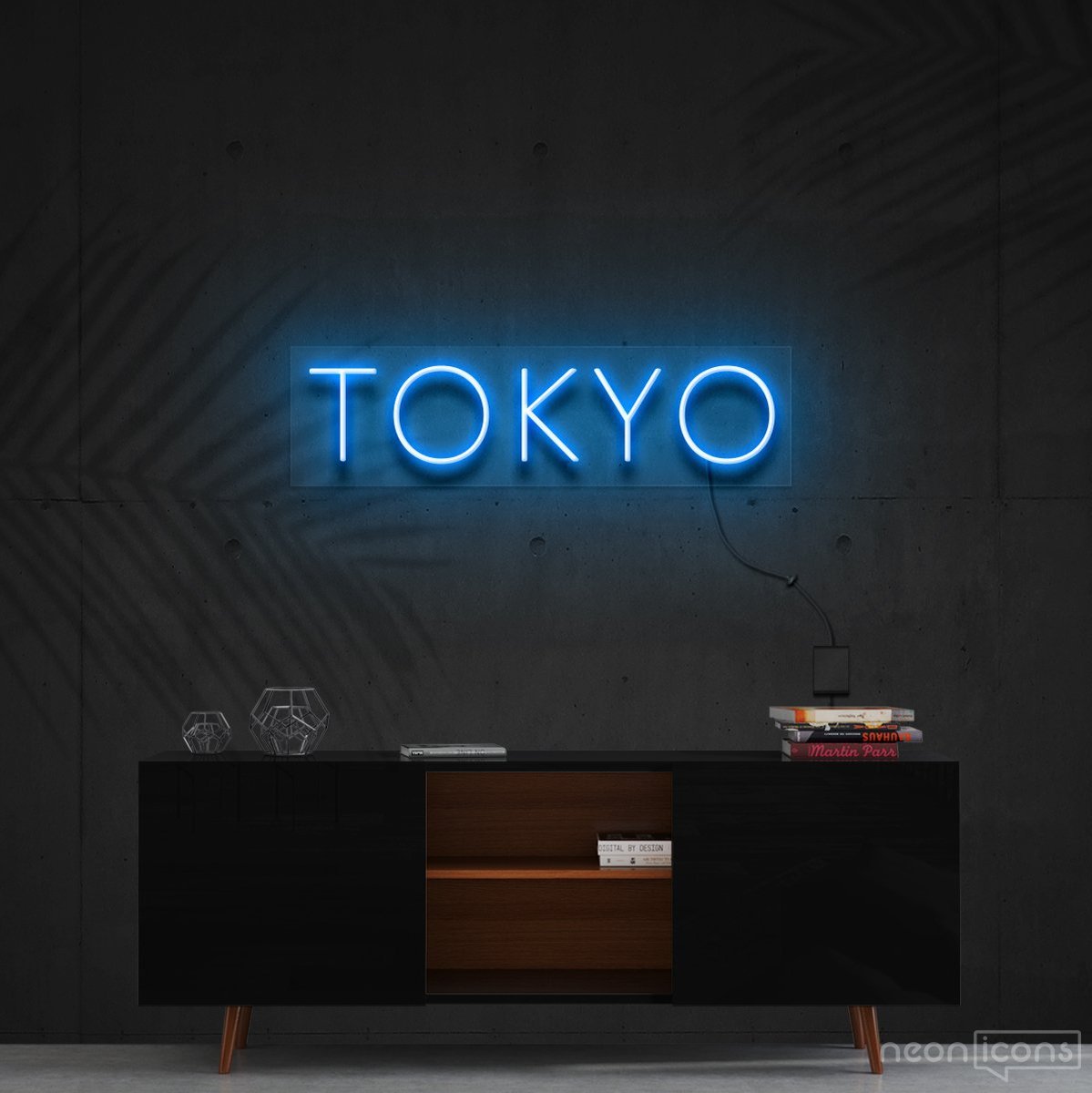 "Tokyo" Neon Sign 60cm (2ft) / Ice Blue / Cut to Shape by Neon Icons