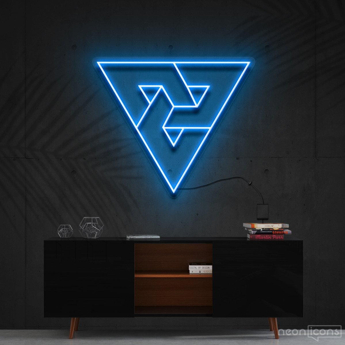 "Triangles?" Neon Sign 60cm (2ft) / Ice Blue / Cut to Shape by Neon Icons