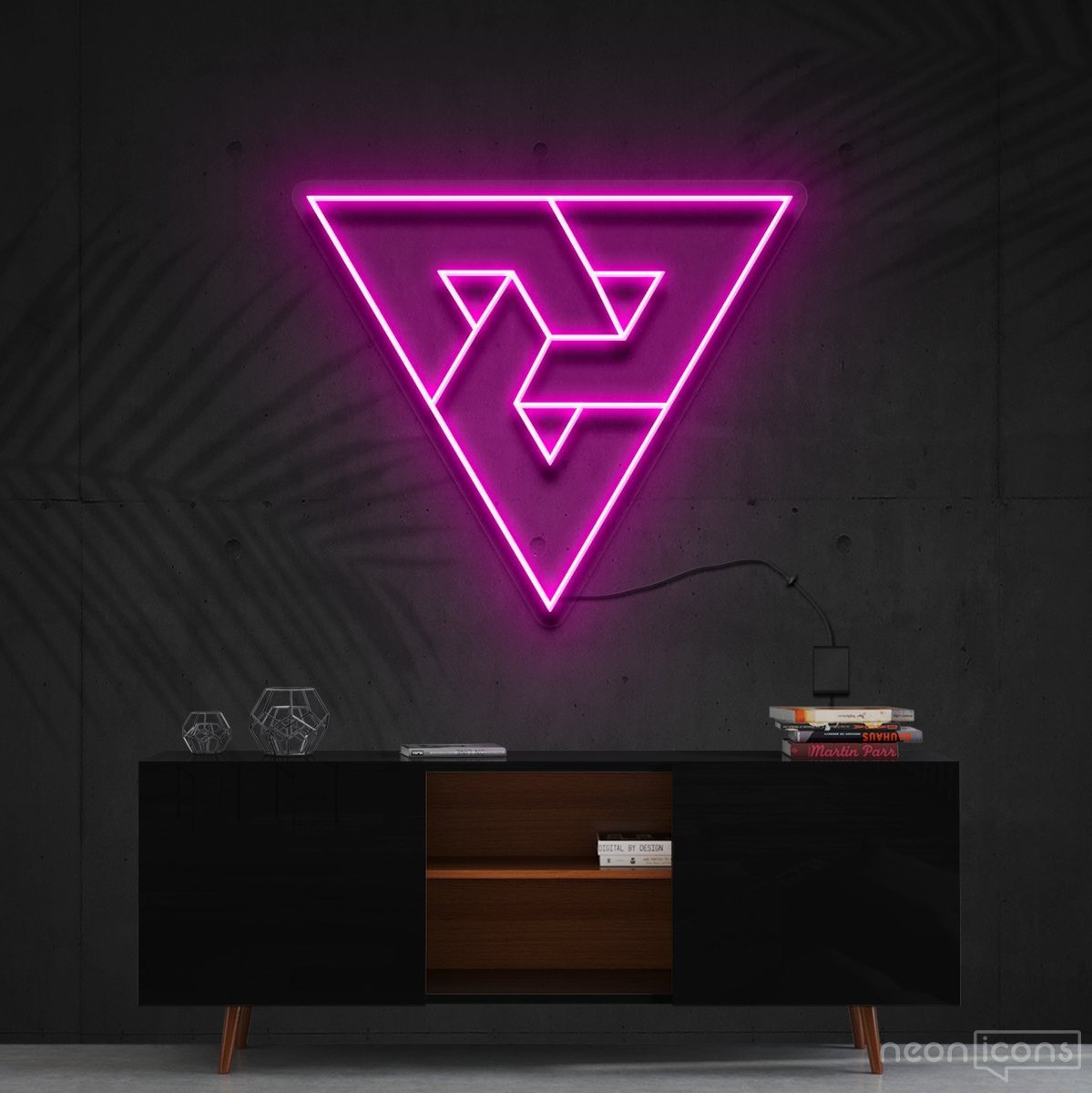 "Triangles?" Neon Sign 60cm (2ft) / Pink / Cut to Shape by Neon Icons