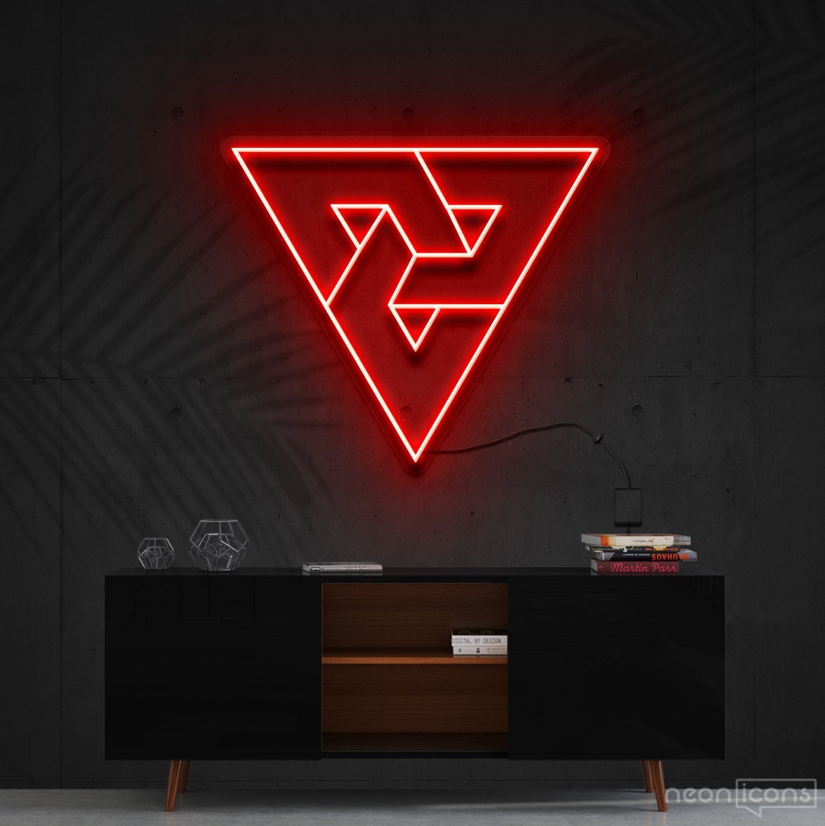 "Triangles?" Neon Sign 60cm (2ft) / Red / Cut to Shape by Neon Icons