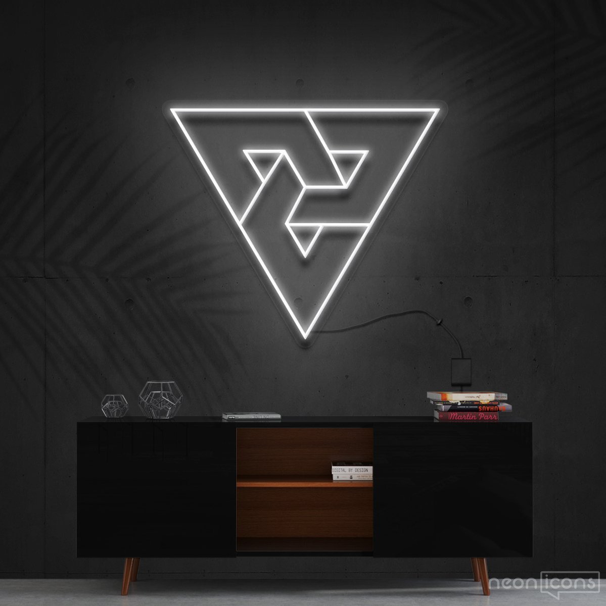 "Triangles?" Neon Sign 60cm (2ft) / White / Cut to Shape by Neon Icons
