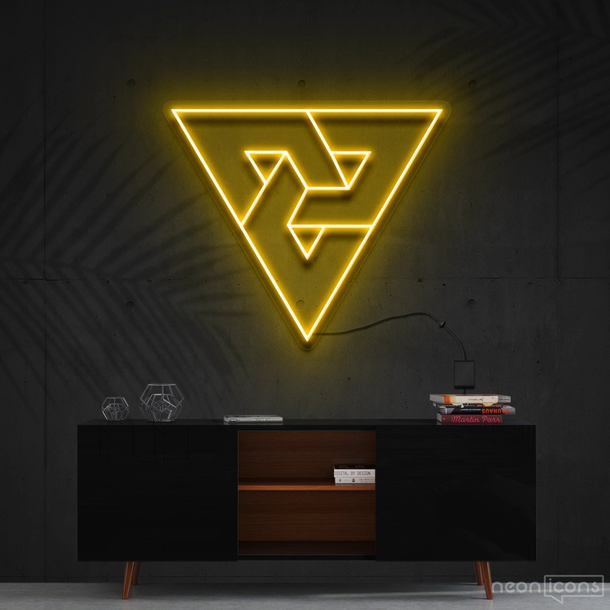 "Triangles?" Neon Sign 60cm (2ft) / Yellow / Cut to Shape by Neon Icons