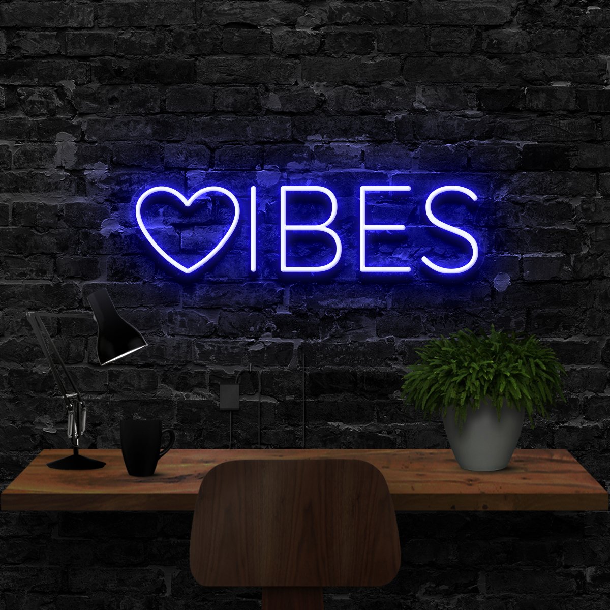"VIBES" Neon Sign 40cm (1.3ft) / Blue / LED Neon by Neon Icons