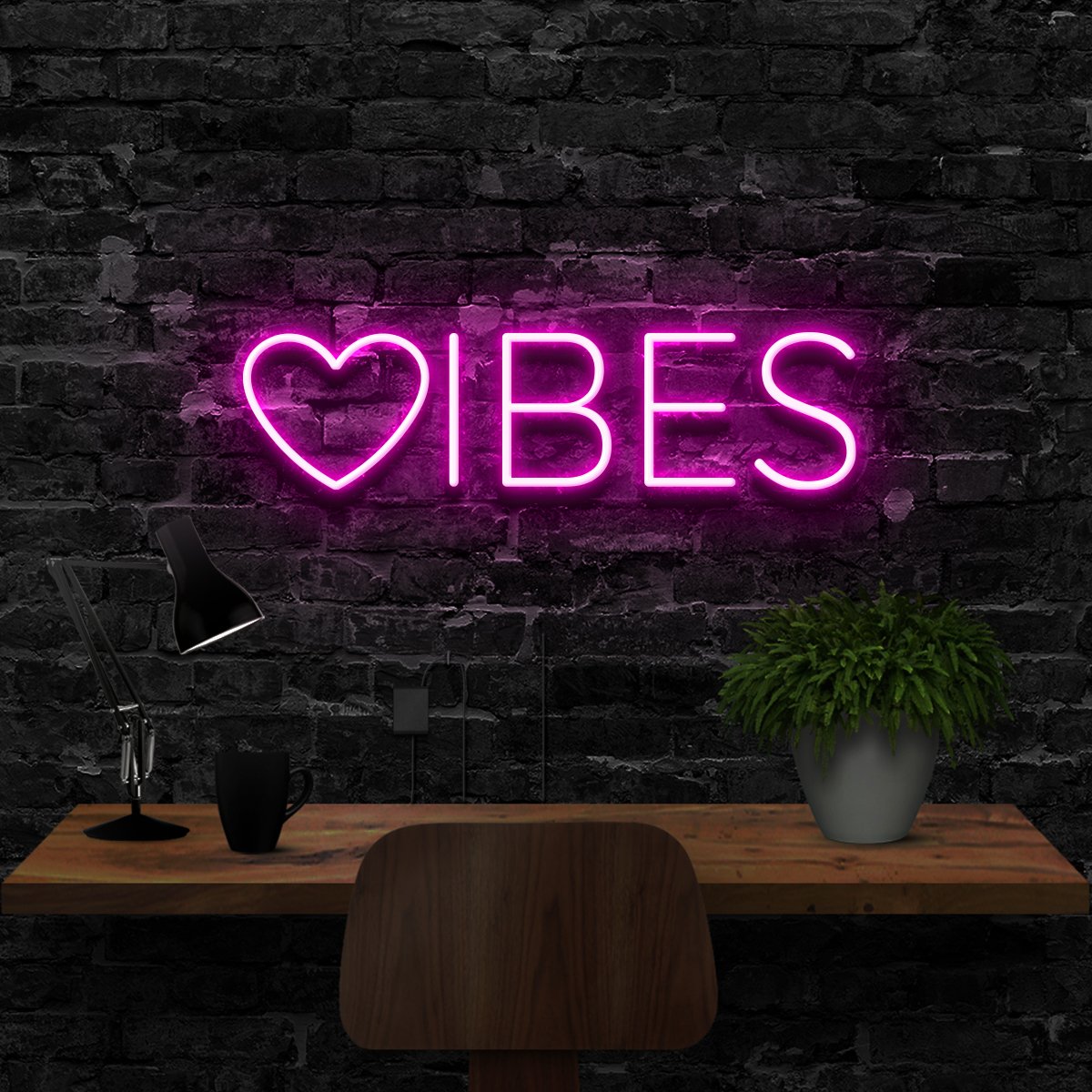 "VIBES" Neon Sign 40cm (1.3ft) / Pink / LED Neon by Neon Icons