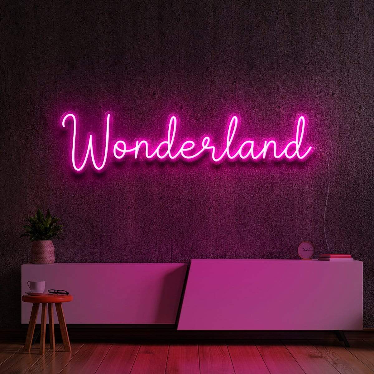 "Wonderland" Neon Sign 60cm (2ft) / Pink / LED Neon by Neon Icons