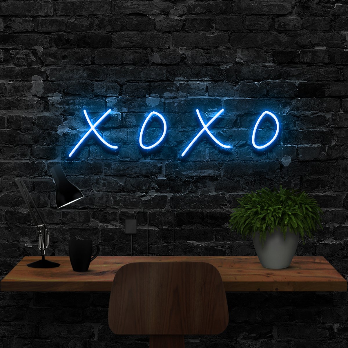 "XOXO" Neon Sign 40cm (1.3ft) / Ice Blue / LED Neon by Neon Icons