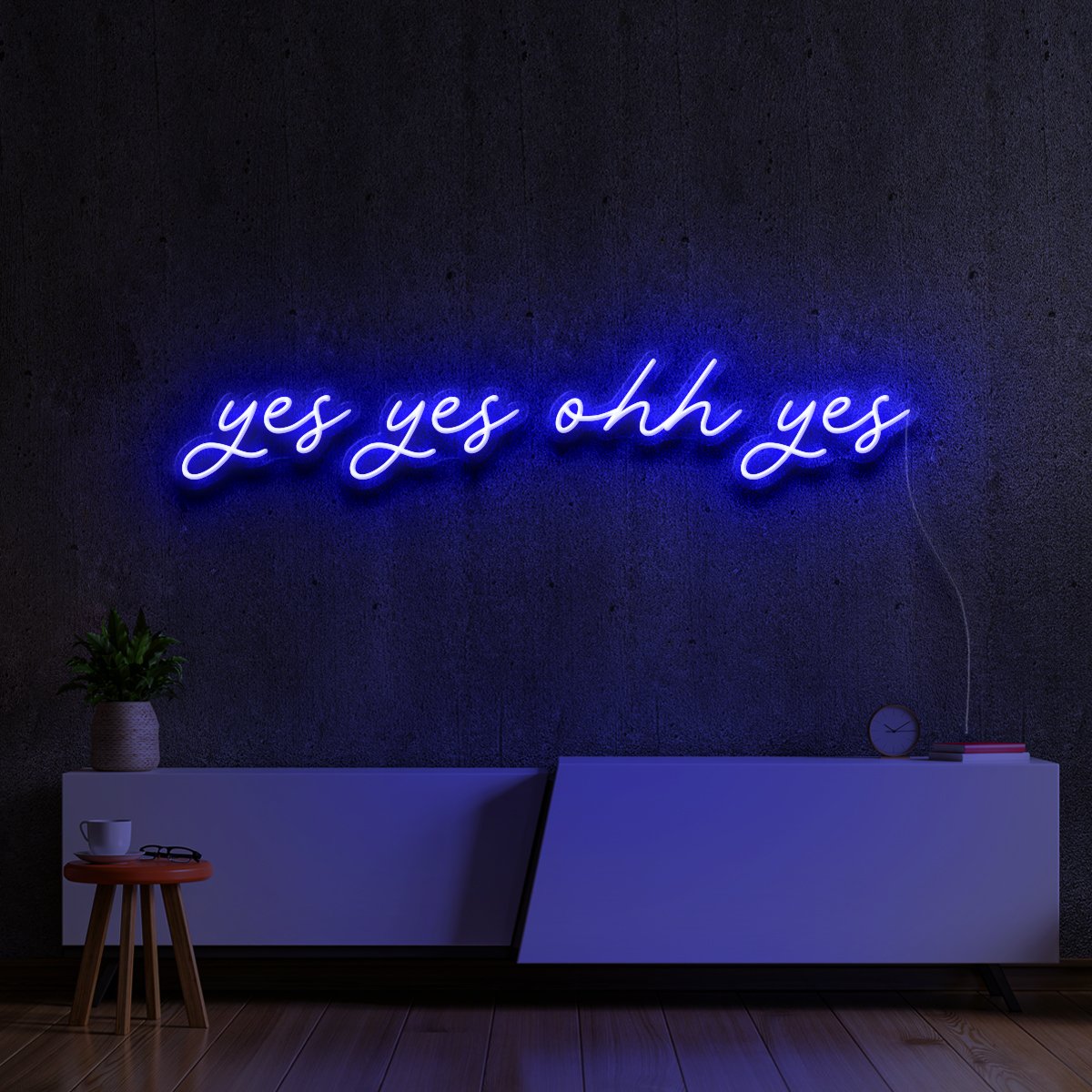 "Yes Yes Ohh Yes" Neon Sign 90cm (3ft) / Blue / LED Neon by Neon Icons