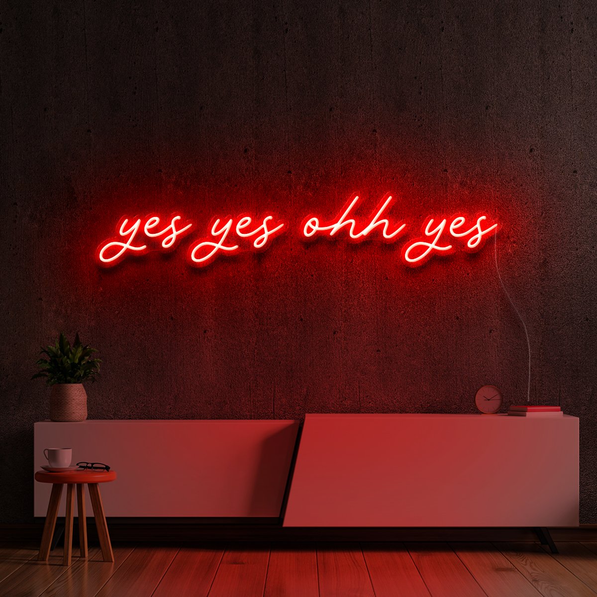 "Yes Yes Ohh Yes" Neon Sign 90cm (3ft) / Red / LED Neon by Neon Icons