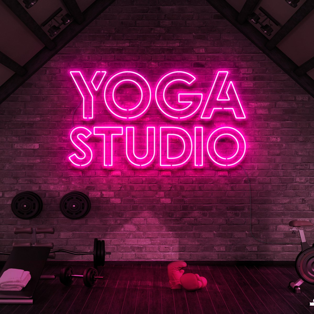 "Yoga Studio" Neon Sign for Gyms & Fitness Studios 90cm (3ft) / Pink / LED Neon by Neon Icons