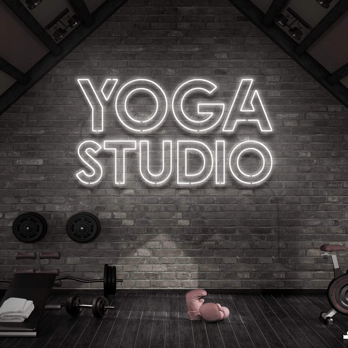 "Yoga Studio" Neon Sign for Gyms & Fitness Studios 90cm (3ft) / White / LED Neon by Neon Icons
