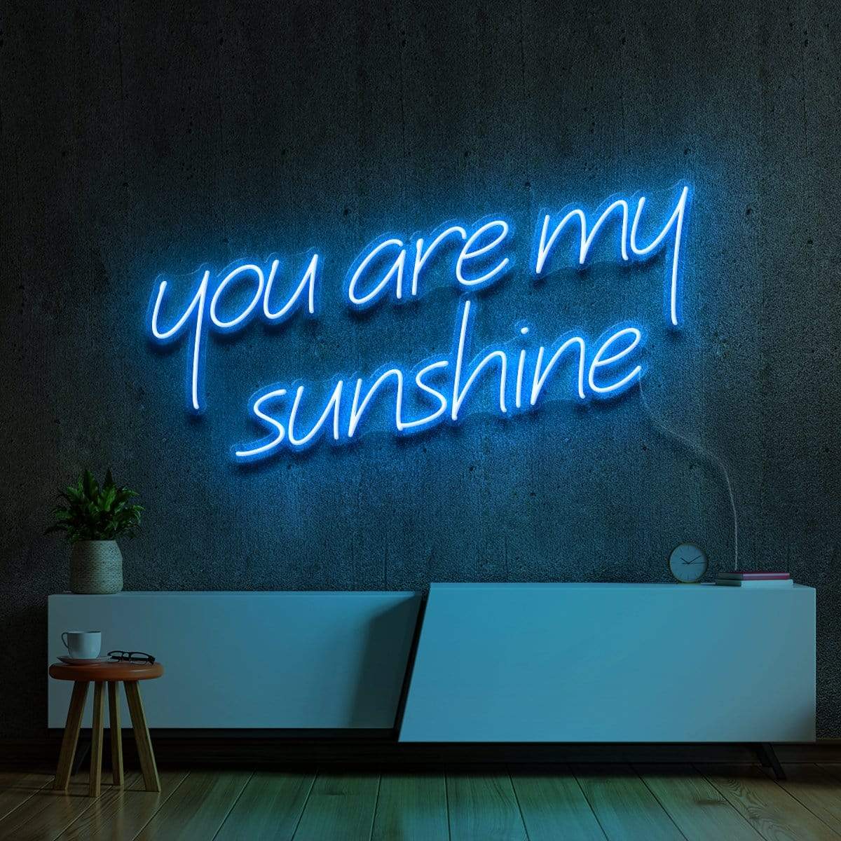 "You Are My Sunshine" Neon Sign 60cm (2ft) / Ice Blue / LED Neon by Neon Icons